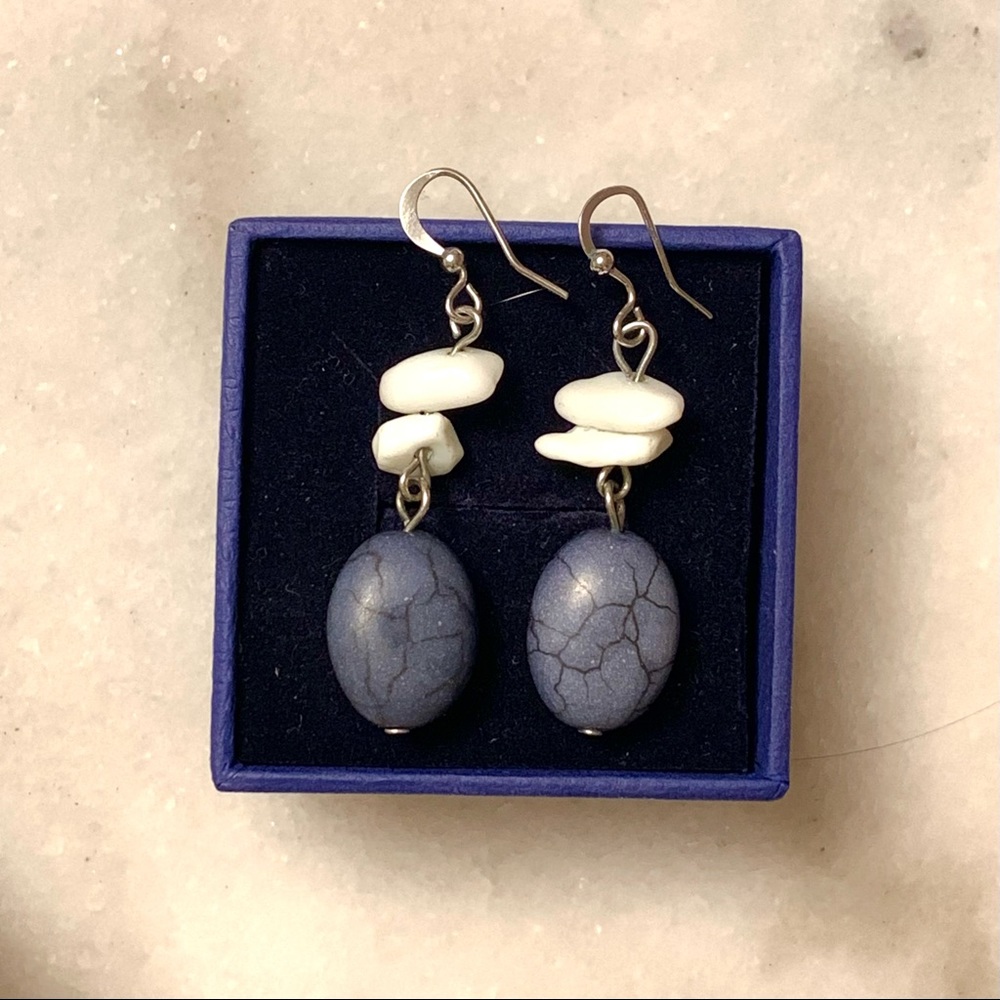 Vintage long stone dangle earrings